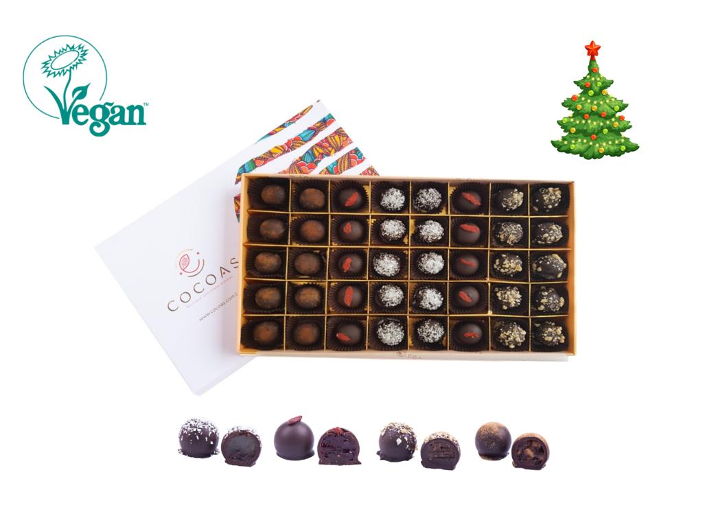 Vegan Meyve Püreli Karma Truffle Çikolata 1000 Gr kutuda (net 560 gr)