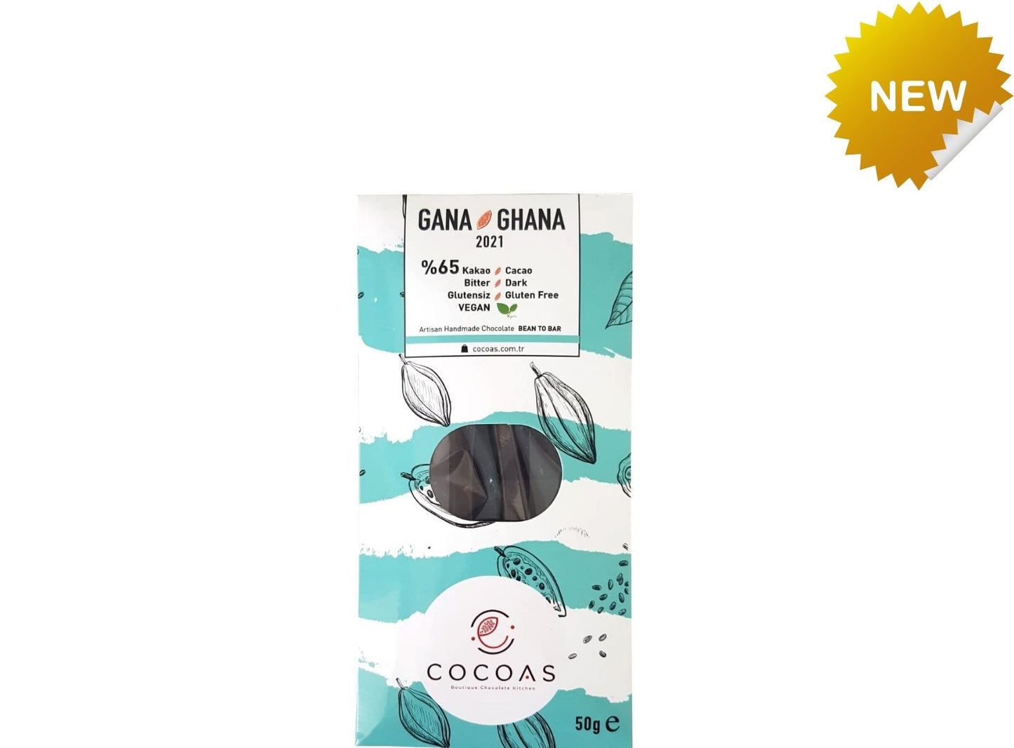 Cocoas Vegan Glutensiz Bitter Tablet Çikolata 50 Gr