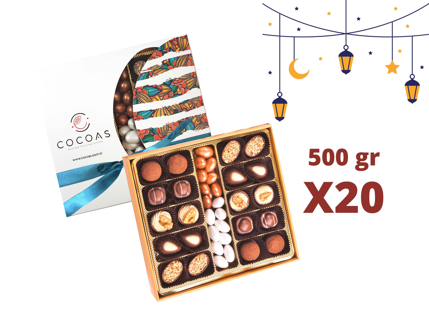 Bronz Badem Spesiyal Çikolata Kurumsal Bayram Seti 10000 Gr (20 Kutu X 500 Gr) Net 6120 Gr