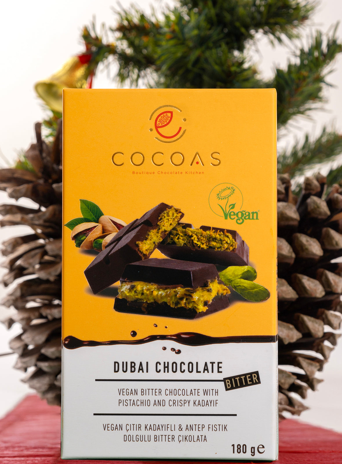 COCOAS VEGAN BİTTER TABLET DUBAİ ÇİKOLATASİ 180 gr