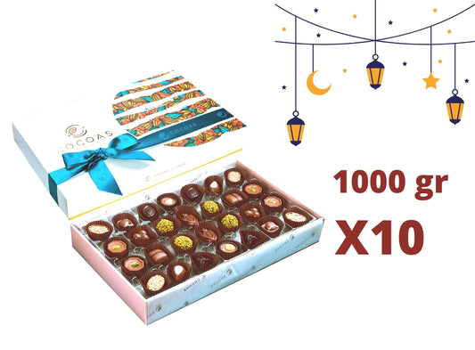 İndigo Lale Spesiyal Çikolata Kurumsal Bayram Seti 10000 Gr (10 Kutu X 1000 Gr) Net 3060 Gr