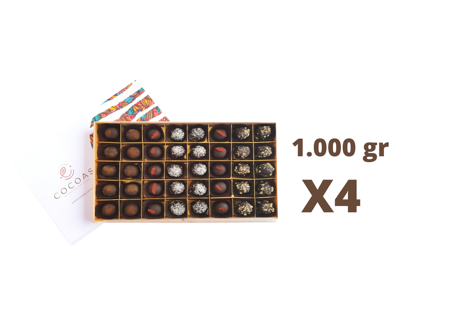 Meyve Pureli Karma Truffle Cikolata 4000 Gr Net 2240 Gr