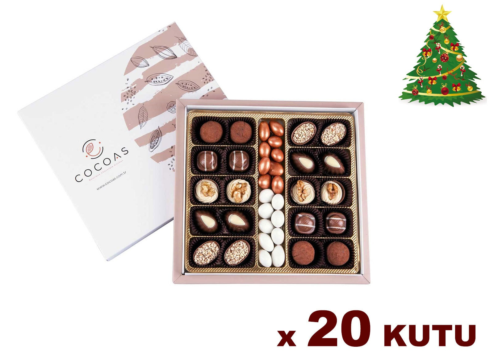 Yılbaşı Bronz Badem Kurumsal Set 10.000 Gr (500 Gr x 20 Kutu)