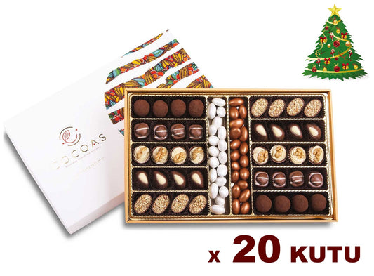 Yılbaşı Bronz Badem Spesiyal Kurumsal Set 20.000 Gr (1000 Gr x 20 Kutu)